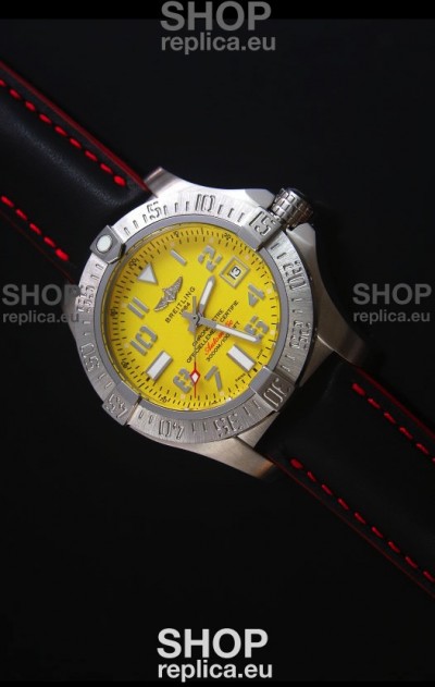 Breitling Avenger II Seawolf Black Leather Strap 45MM - 1:1 Mirror Replica Watch