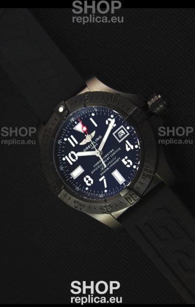 Breitling Avenger Blacksteel DLC Coated Swiss Replica Watch in Black Dial