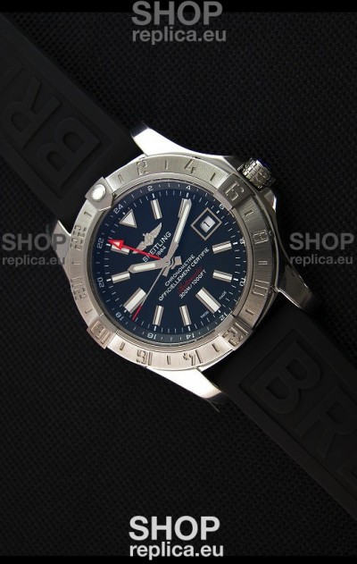 Breitling Avenger II GMT Swiss 1:1 Mirror Replica Watch in Black Dial 