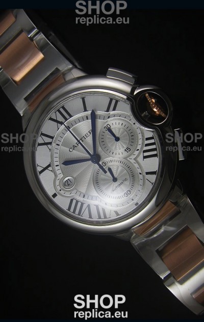 Ballon De Cartier Chronograph in Rose Gold Two Tone Case - 1:1 Mirror Replica