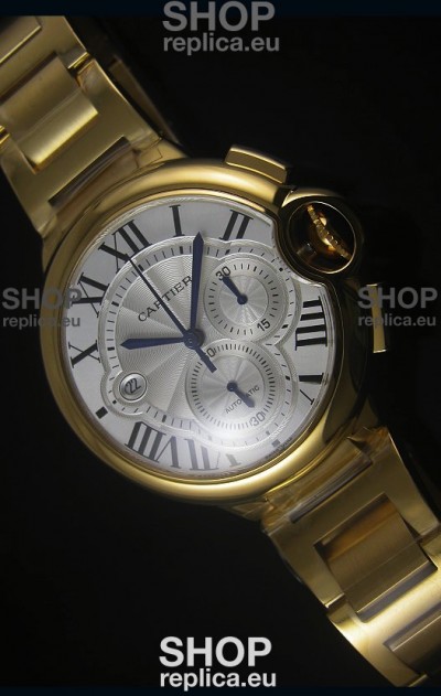Ballon De Cartier Chronograph in Yellow Gold Case - 1:1 Mirror Replica