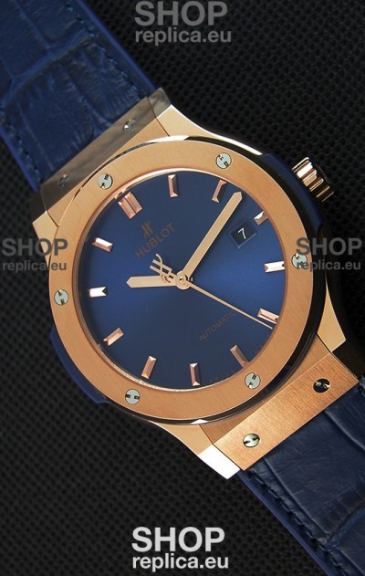 Hublot Classic Fusion Blue King Gold Swiss Replica Watch - 1:1 Mirror Replica