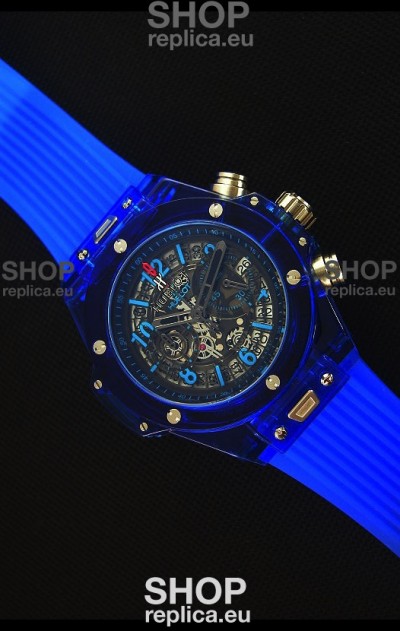 Hublot Big Bang Unico Blue Sapphire Quartz Replica Watch 45MM