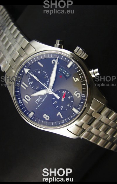IWC IW387802 Pilot Chronograph 1:1 Mirror Replica with Steel Bracelet