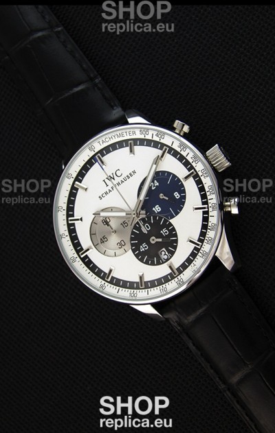 IWC Schaffhausen Japanese Replica Watch Quartz Movement in White Dial 