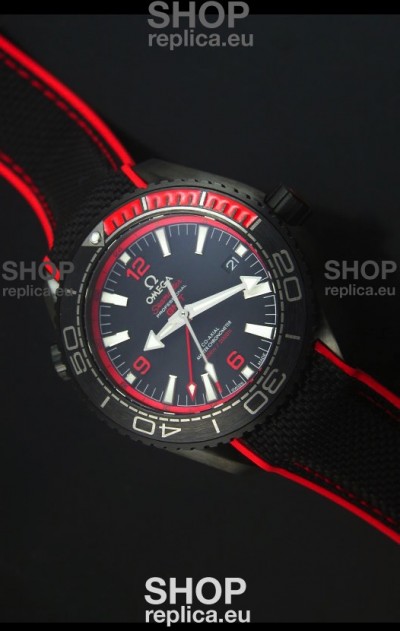 Omega Seamaster Planet Ocean Deep Black Red GMT 1:1 Edition Swiss Replica Watch