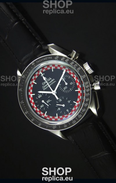 Omega Speedmaster Tintin Moon Swiss Replica Watch with Leather Strap