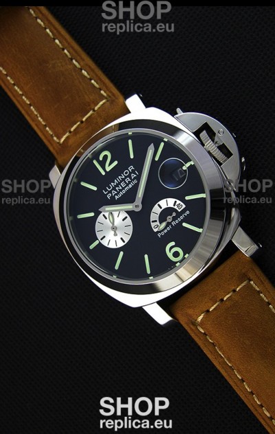 Panerai Luminor Power Reserve Japanese Replica Watch in Steel Case