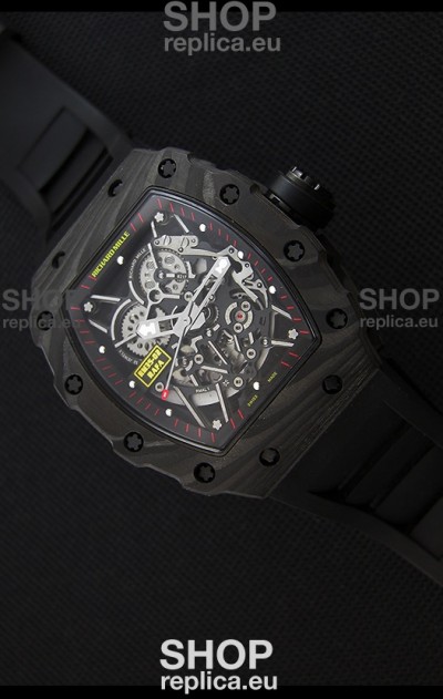 Richard Mille RM35-2 Rafael Nadal Forged Carbon Case with Black Rubber Strap
