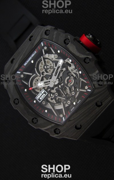 Richard Mille RM35-2 Rafael Nadal Forged Carbon Case with Black Rubber Strap