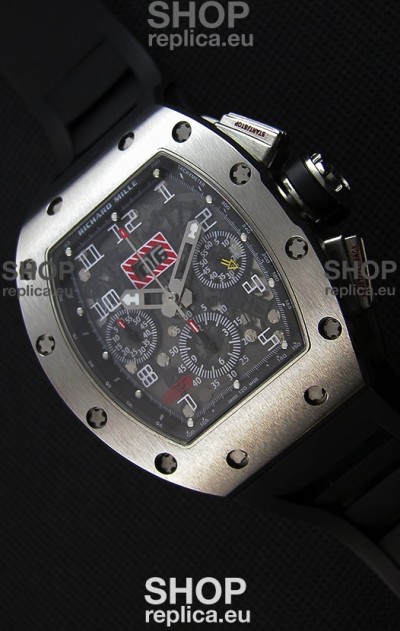 Richard Mille RM011-FM Felipe Massa One Piece Titanium Case Watch in Black Strap