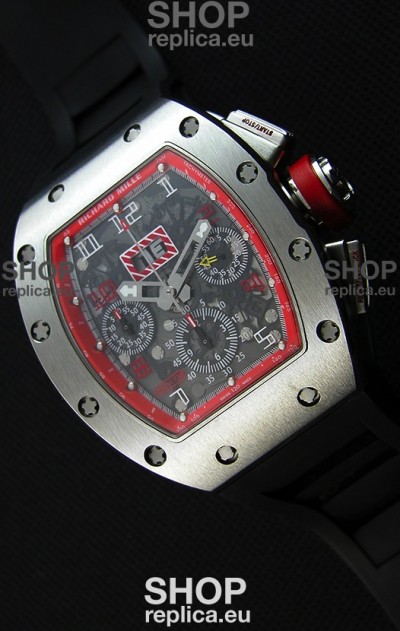 Richard Mille RM011-FM Felipe Massa One Piece Titanium Case Watch in Black Strap