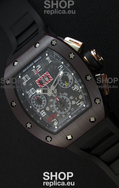 Richard Mille RM011-FM Felipe Massa One Piece Ceramic Case Watch in Black Strap