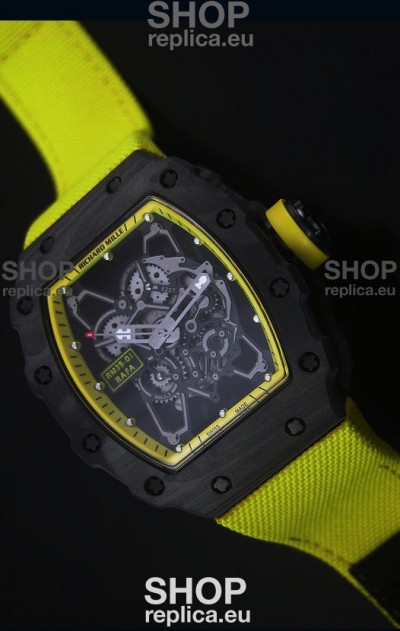 Richard Mille RM35-01 Rafael Nadal Edition Swiss Replica Watch Yellow Nylon Strap