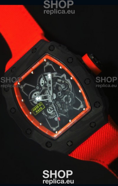 Richard Mille RM35-01 Rafael Nadal Edition Swiss Replica Watch Orange Nylon Strap