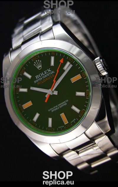 Rolex Milgauss 116400M Swiss Watch with Black Dial - Ultimate 904L Steel Watch 