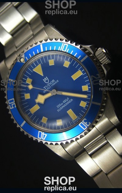 Tudor Oyster Prince Vintage 200M Blue Dial Squre Markers Swiss 1:1 Mirror Replica Watch 