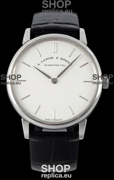 A.Lange & Sohne Saxonia Thin Swiss Replica Watch Steel Case White Dial