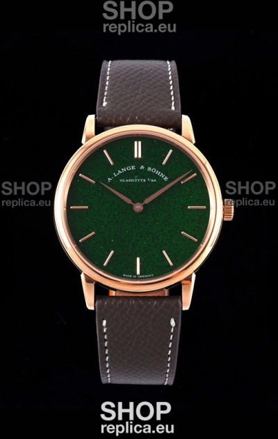 A.Lange & Sohne Saxonia Thin Swiss Replica Watch Rose Gold Case Green Starry Dial