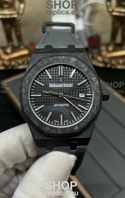 Audemars Piguet Royal Oak Super Clone 15400 Forged Carbon Casing Watch Black Dial