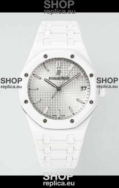 Audemars Piguet Royal Oak 15500 White Ceramic Super Clone White Dial Watch 