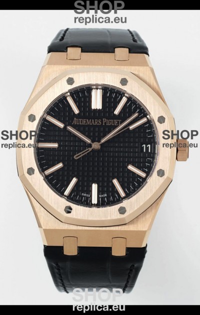 Audemars Piguet Royal Oak 15510OR 41MM Rose Gold Black Dial Super Clone Replica Watch