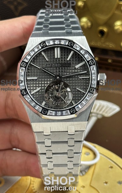 Audemars Piguet Super Clone Royal Oak Flying Tourbillon 41mm Grey Dial Watch 