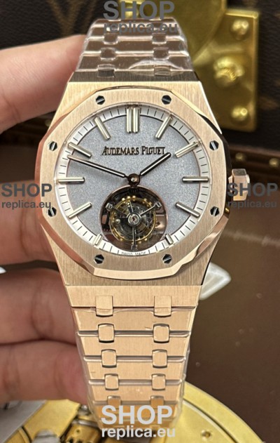 Audemars Piguet Royal Oak 26730OR Flying Tourbillon 41mm in 904L Rose Gold with Grey Dial
