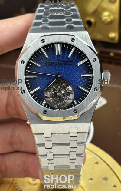 Audemars Piguet Super Clone Royal Oak Flying Tourbillon 41mm Blue Dial Watch 