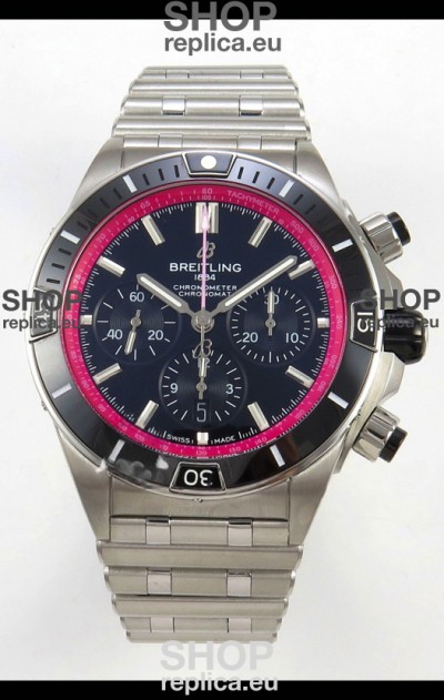 Breitling Chronomat Super Clone B01 42 Edition Swiss 904L Steel Watch Black/Red Dial 