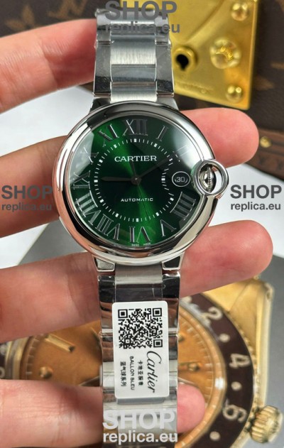 Ballon De Cartier Green Dial 1:1 Mirror Swiss Replica Watch in 904L Steel Casing - 42MM
