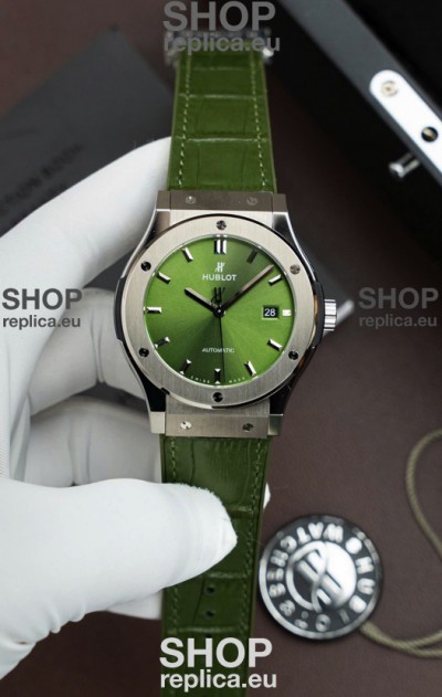 Hublot Super Clone Classic Fusion Titanium Green Dial 42MM Watch