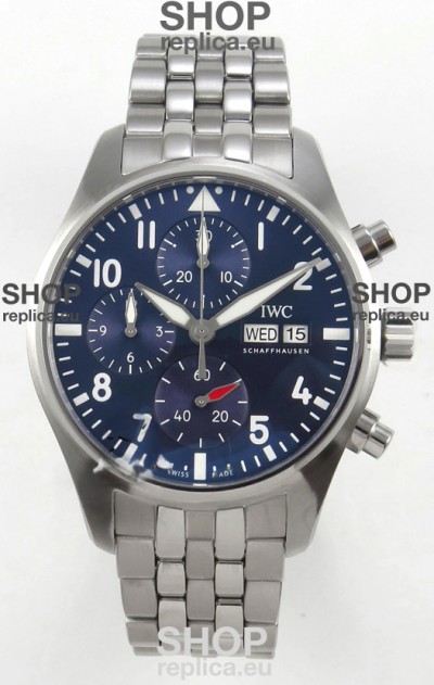 IWC Super Clone Pilot Chronograph Edition Blue Dial Swiss Replica Watch 
