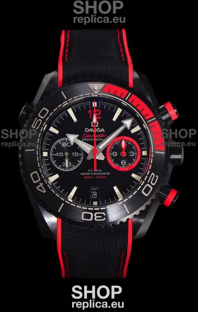 Omega Super Clone Planet Ocean 600M Chronograph Black Ceramic Replica Watch