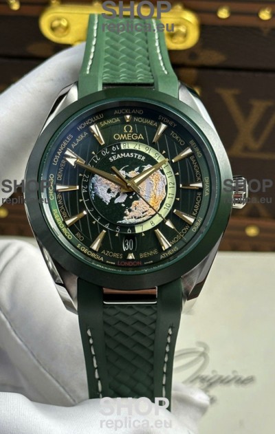 Omega Seamaster Aqua Terra 150M Worldtime Rubber Strap Swiss Replica Watch