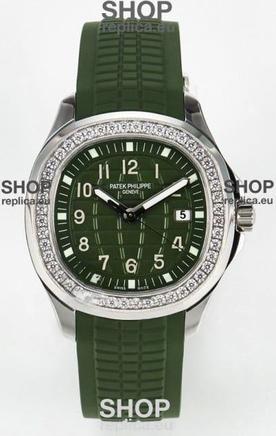 Patek Philippe Aquanaut 5267 Green Dial Swiss Quartz Movement Replica Watch 