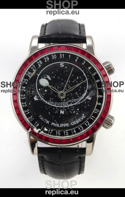 Patek Philippe Grand Complications 6102 Black Dial Red Diamonds Swiss Replica Watch 