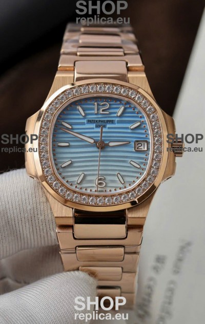 Patek Philippe 7010G Gradient Blue and White Dial Swiss Quartz Replica Watch