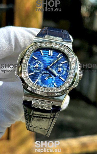 Patek Philippe Nautilus 5740 Perpetual Calendar Stainless Steel Purple Dial Swiss Replica Watch