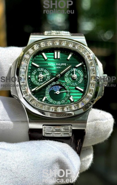 Patek Philippe Nautilus 5740 Perpetual Calendar Stainless Steel Green Dial Swiss Replica Watch