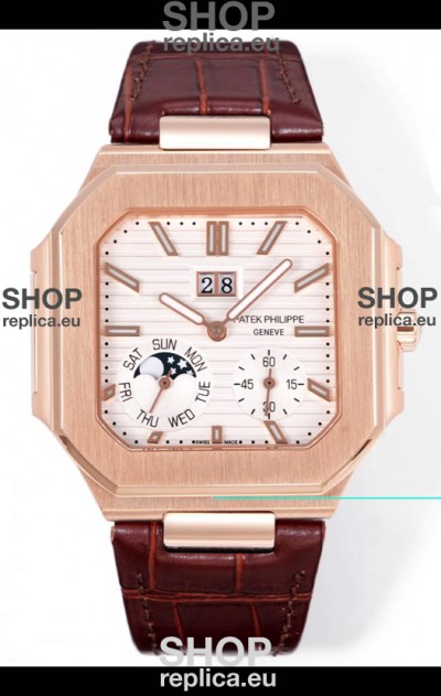 Patek Philippe Cubitus 5822 Rose Gold Casing White Dial Swiss Replica Watch