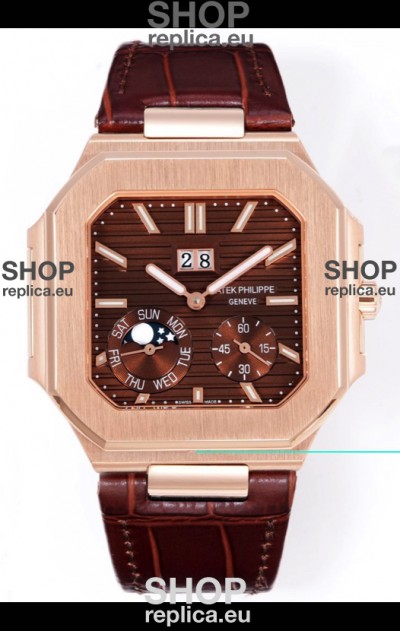Patek Philippe Cubitus 5822 Rose Gold Casing Brown Dial Swiss Replica Watch