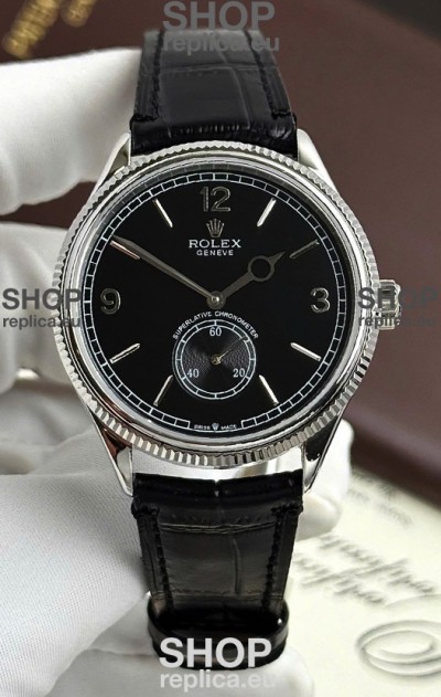 Rolex 1908 Perpetual Swiss Movement Replica Watch in Steel Casing Black Dial 
