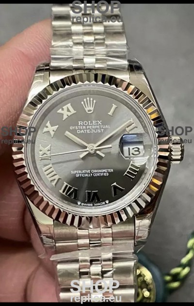 Rolex Datejust Super Clone Grey Dial Steel Casing Watch 28MM