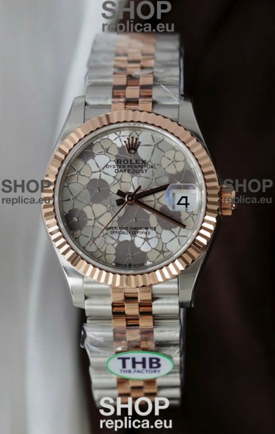 Rolex Datejust Cal.3235 Movement Super Clone Rose Gold 2 Tone 31MM Motif Dial Watch 