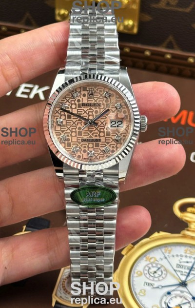Rolex Datejust Super Clone Cal.3235 Pink Computer Dial Steel Casing Watch 36MM