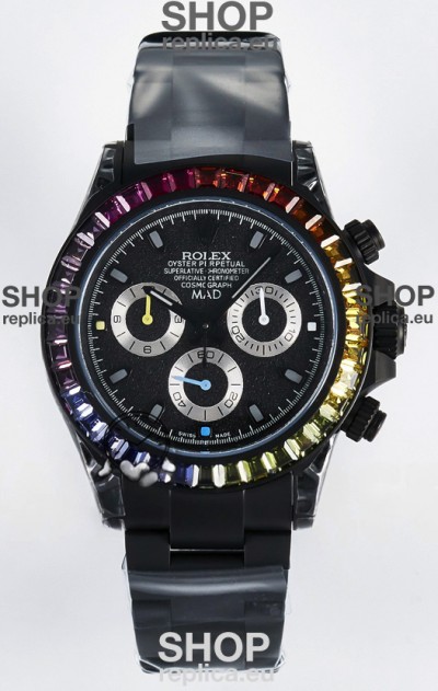 Rolex Daytona MAD 1:1 Swiss Mirror Replica Black Dial Cal.4130 Movement