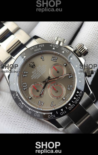 Rolex Daytona Japanese Movement Replica Watch in Grey Dial - Ceramic Bezel 