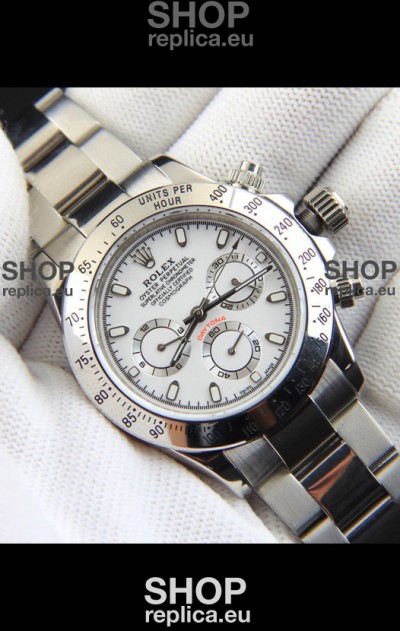 Rolex Daytona Japanese Movement Replica Watch in White Dial 