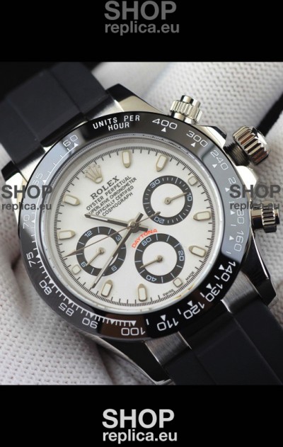 Rolex Daytona Japanese Movement Steel Casing Replica Watch in White Dial
